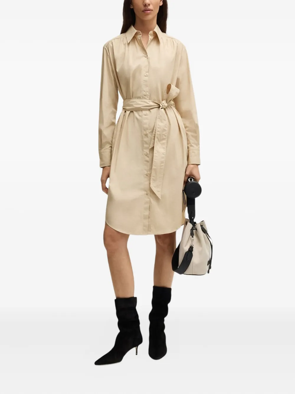 belted shirt dress