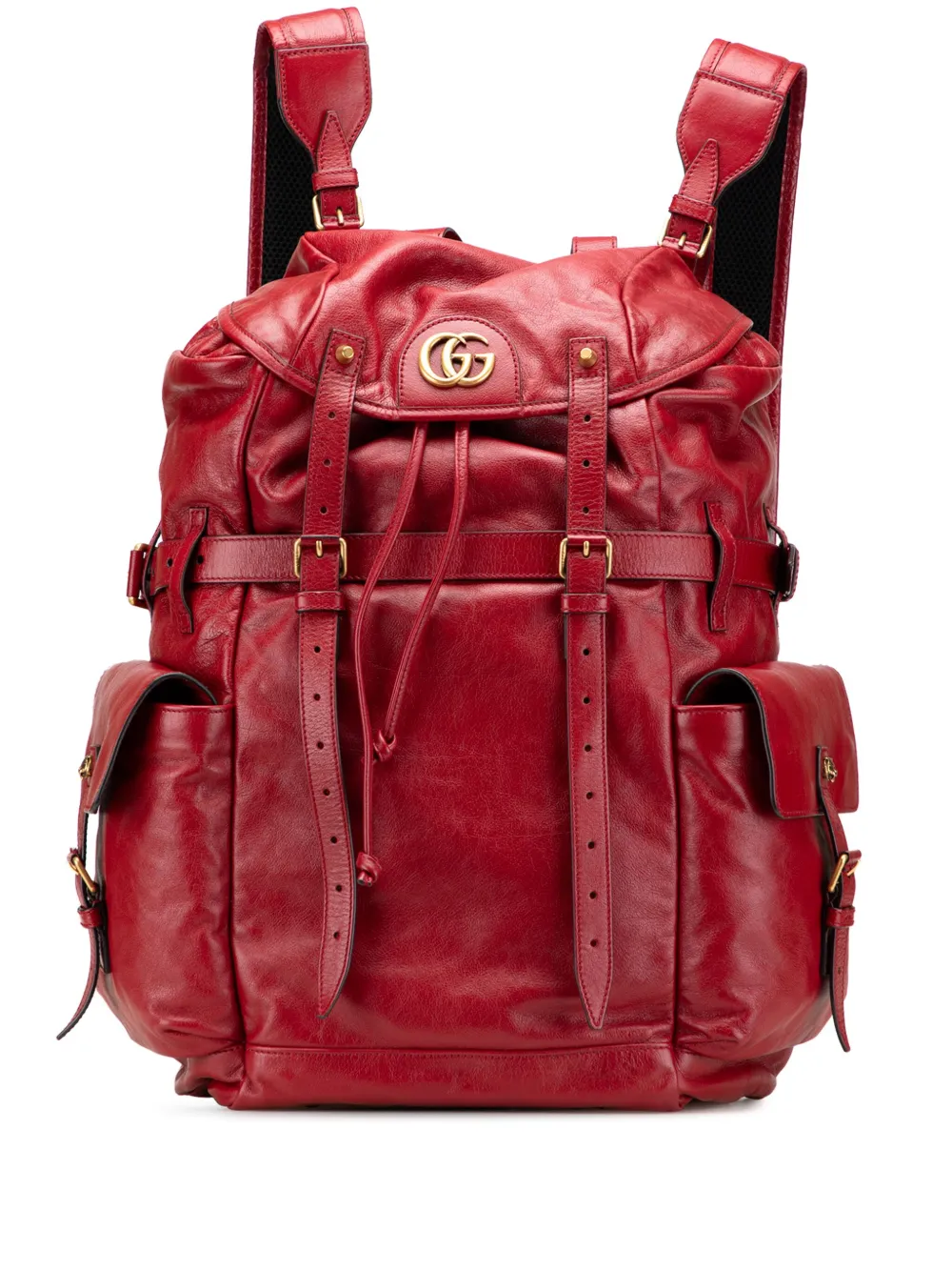 Pre-owned Gucci 2016-2025 Piuma Lux Calfskin Re(belle) Backpack In Red