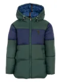 TRUSSARDI JUNIOR hooded colour-block padded coat - Green