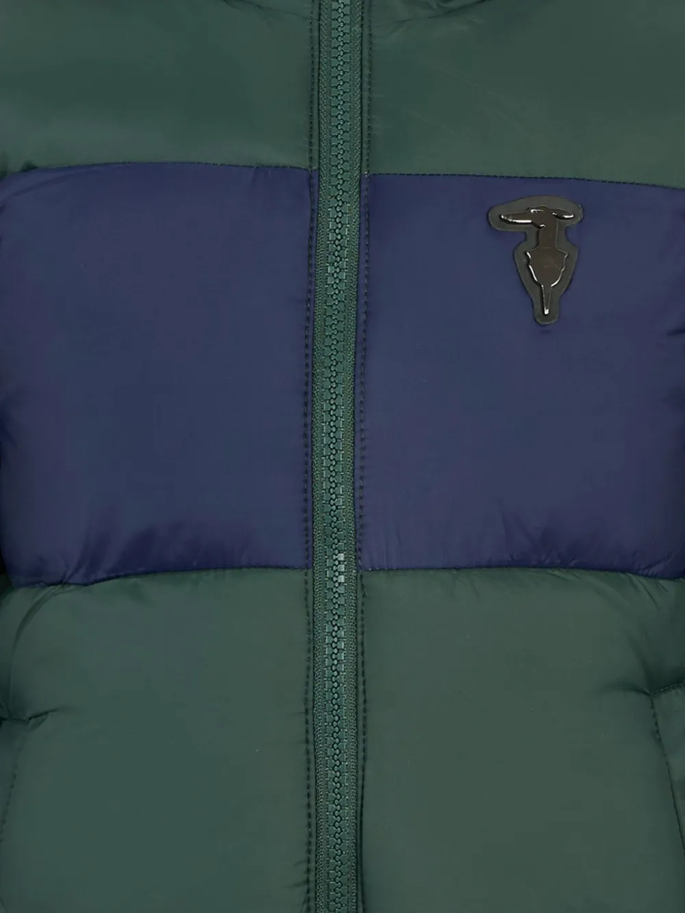 TRUSSARDI JUNIOR hooded colour-block padded coat Groen