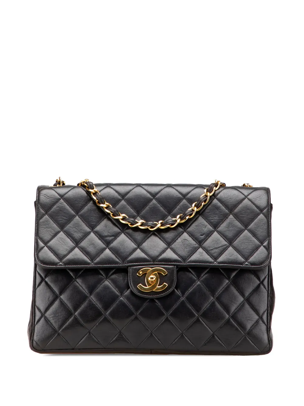 CHANEL Pre-Owned 1996-1997 Jumbo Classic Lambskin Single Flap shoulder bag | Black | Image 1