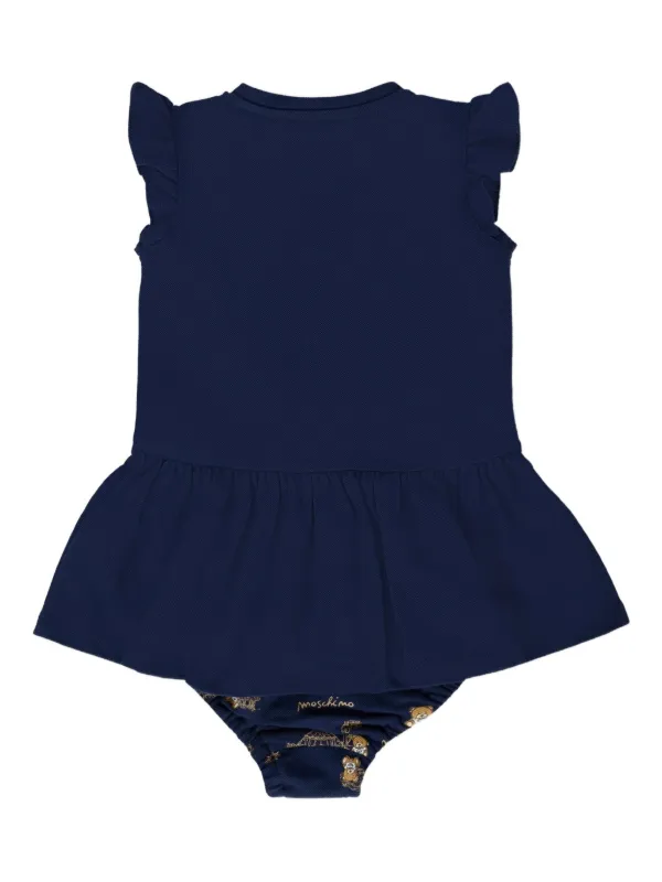 Moschino Kids ラッフルトリム ワンピース | ブルー | FARFETCH JP