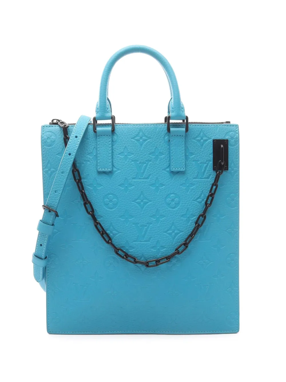 Louis Vuitton Pre-Owned 2019 Monogram Taurillon Sac Plat satchel - ブルー Louis Vuitton Pre-Owned 2019 Monogram Taurillon Sac Plat satchel - ブルー
