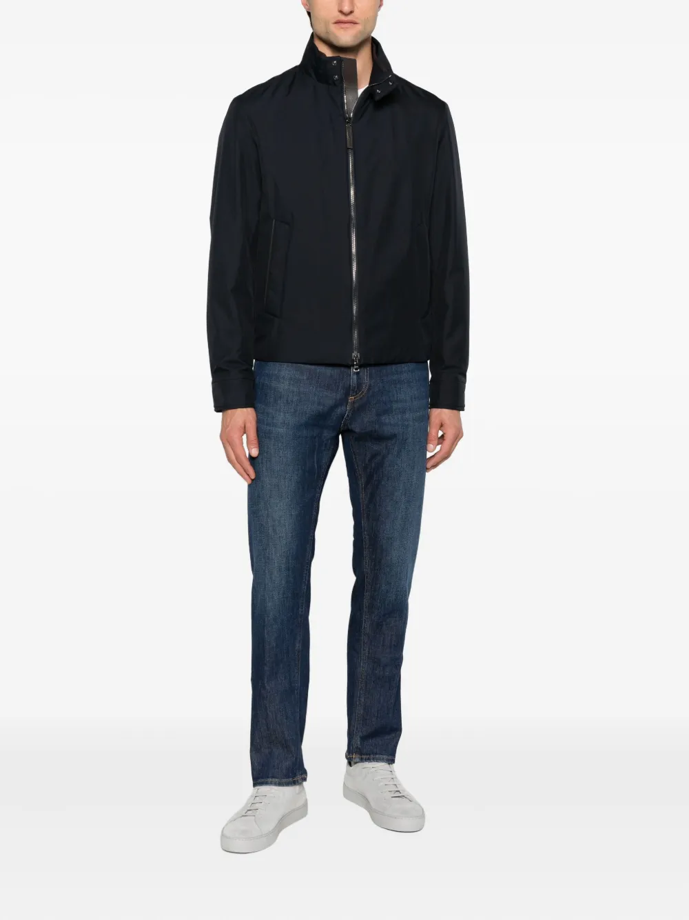 Paul & Shark Zip-front Stand-collar Jacket In Blue