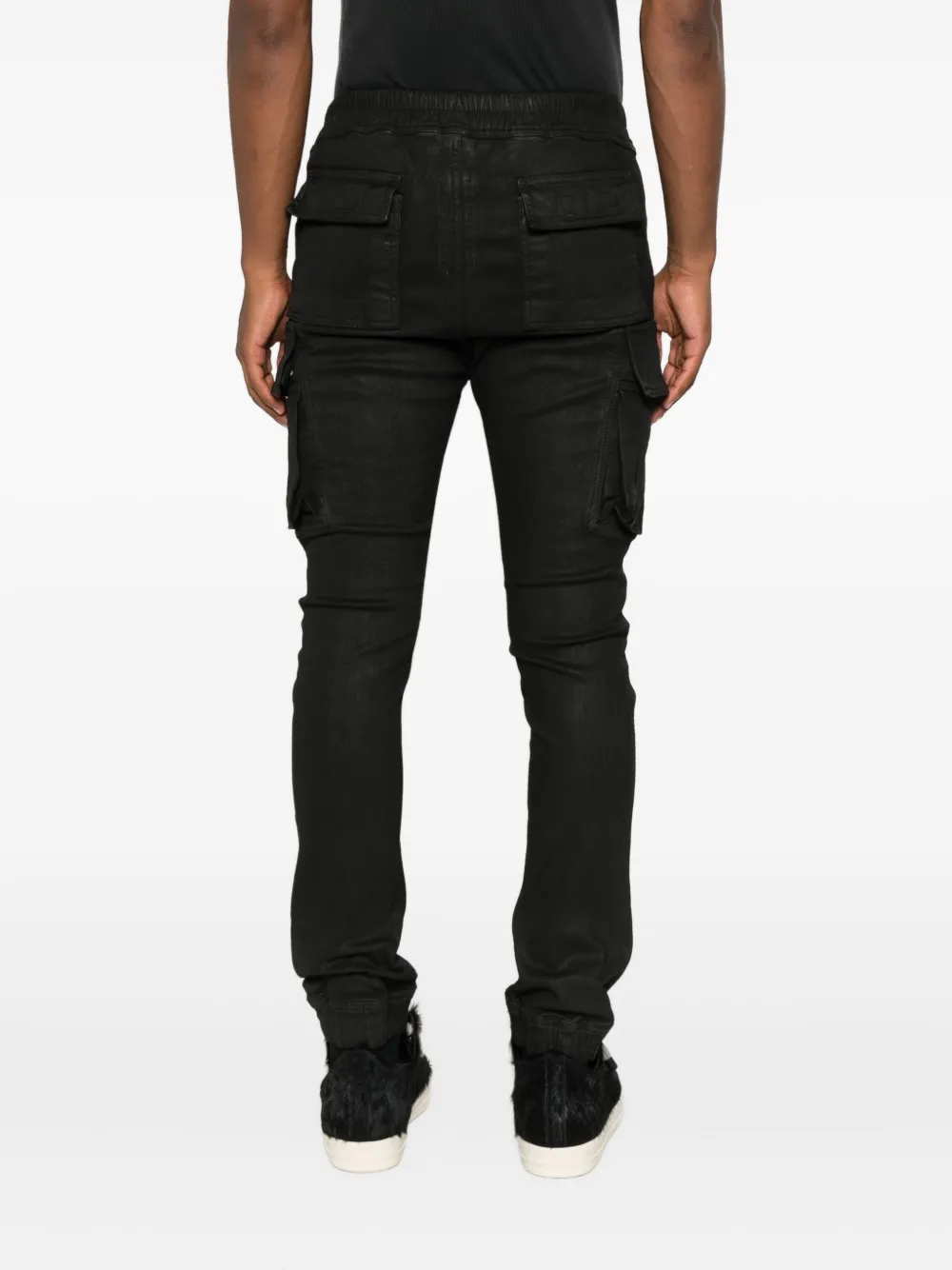 Rick Owens Drkshdw Drawstring Cargo Trousers In Black