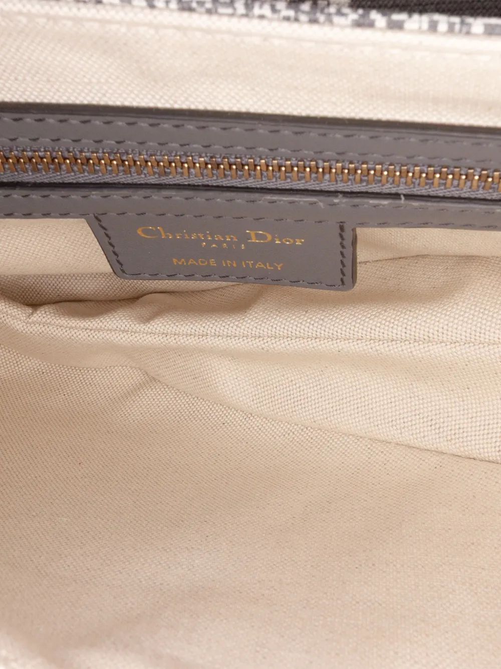 Pre-owned Dior 2021 Canvas Reverse Embroidered Toile De Jouy Saddle Bag Shoulder Bag In Gray