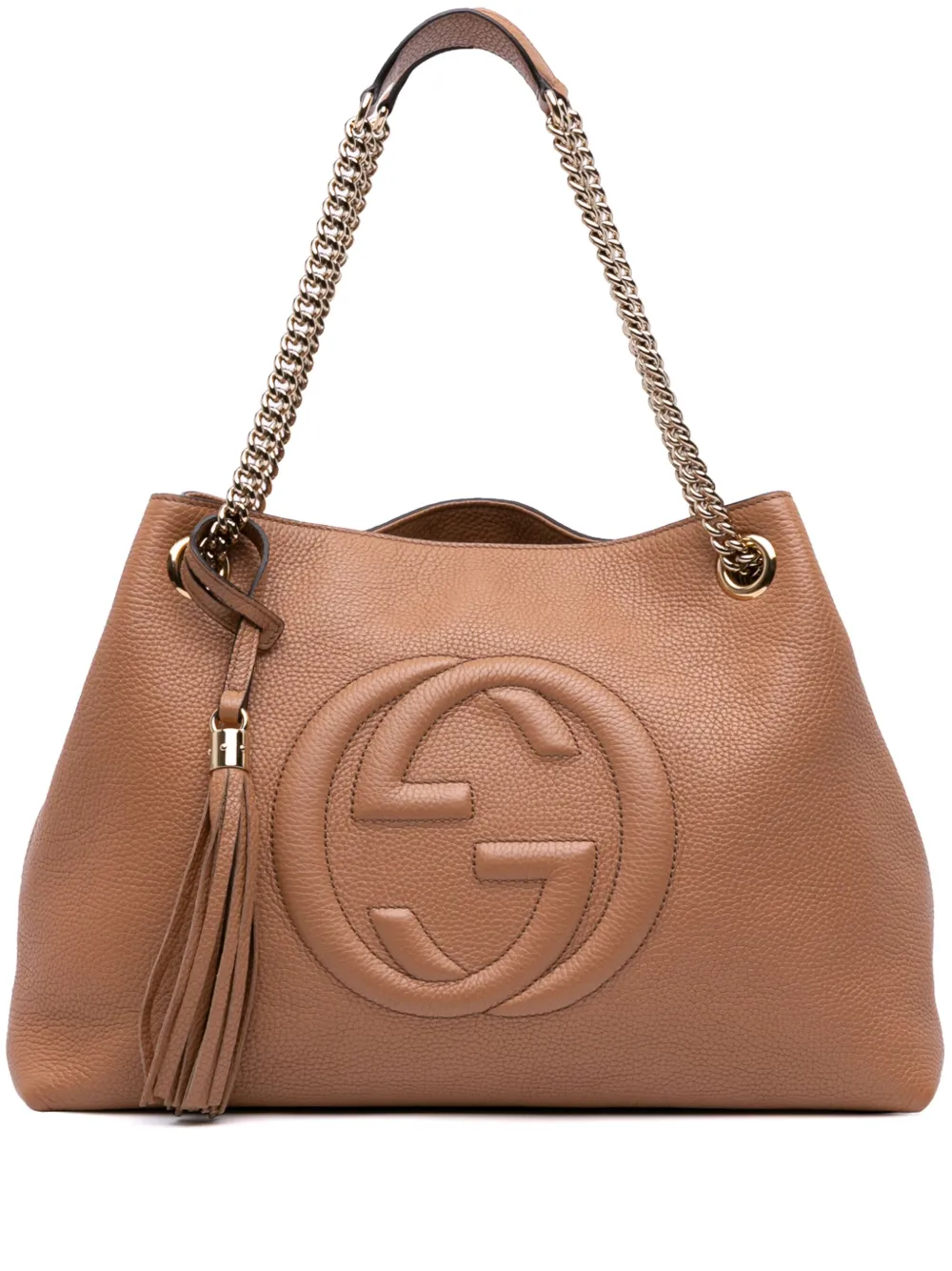 Gucci Pre-Owned 2016-2025 ミディアム レザー ソーホーチェーン トートバッグ | ブラウン | Image 1