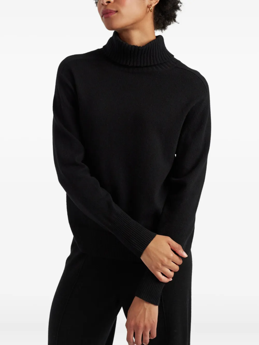Chinti & Parker Roll-neck Ribbed Sweater In Black