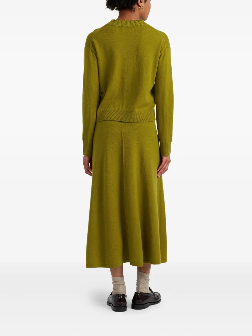 Chinti & Parker Ribbed V-neck Sweater In Green