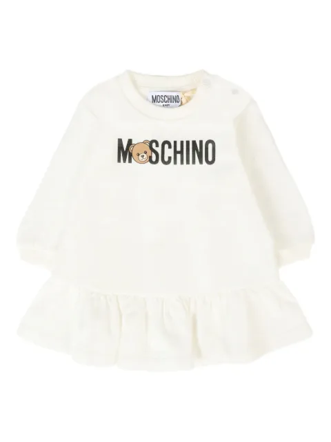 Moschino Kids vestido con logo estampado y volantes