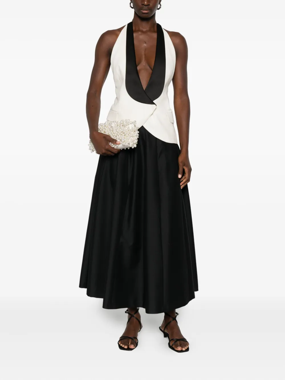 Alberta Ferretti pleated midi skirt - Zwart