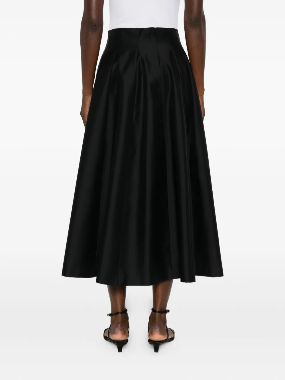 Alberta Ferretti Midi-plooirok Zwart