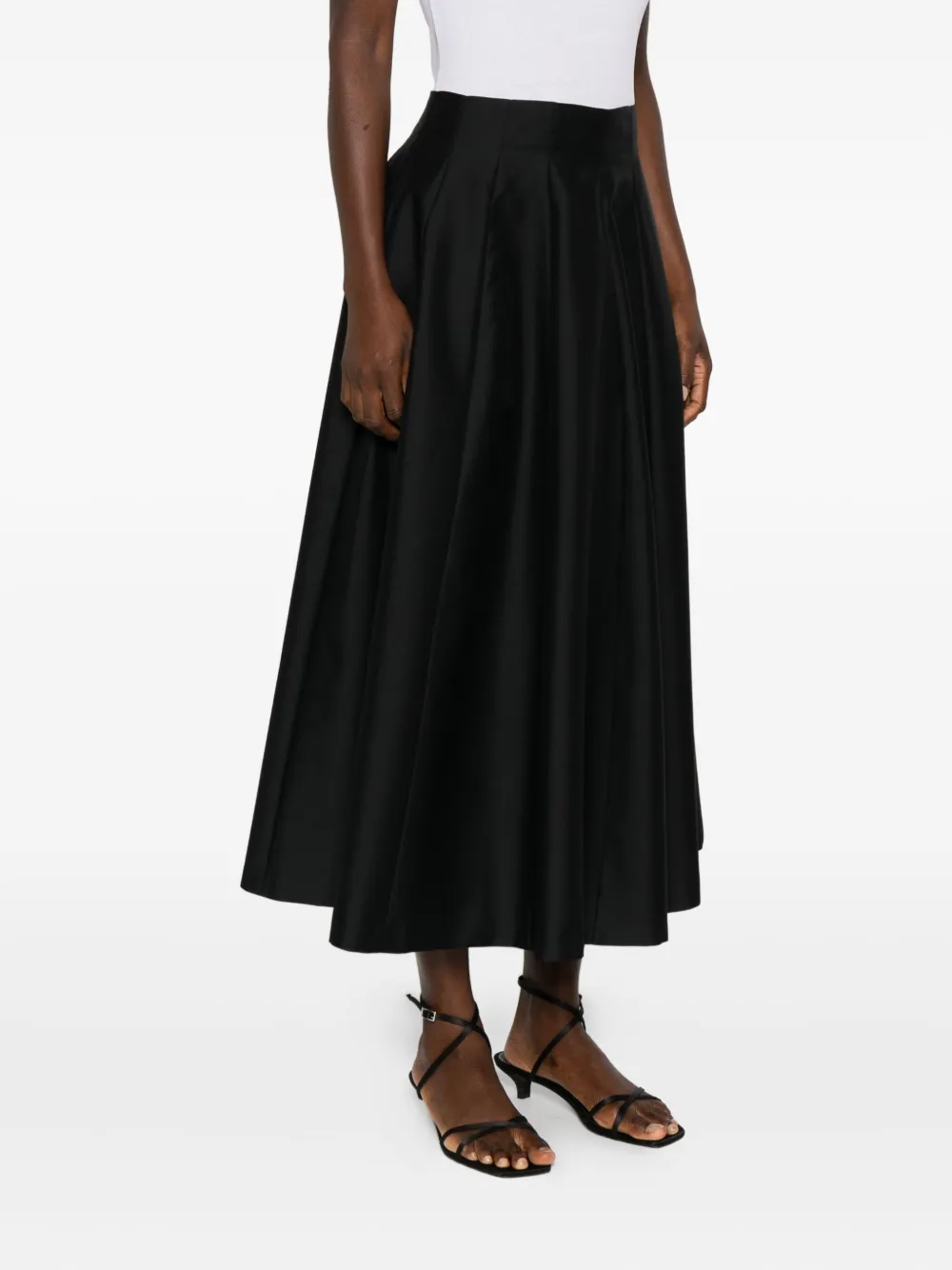 Alberta Ferretti Midi-plooirok Zwart