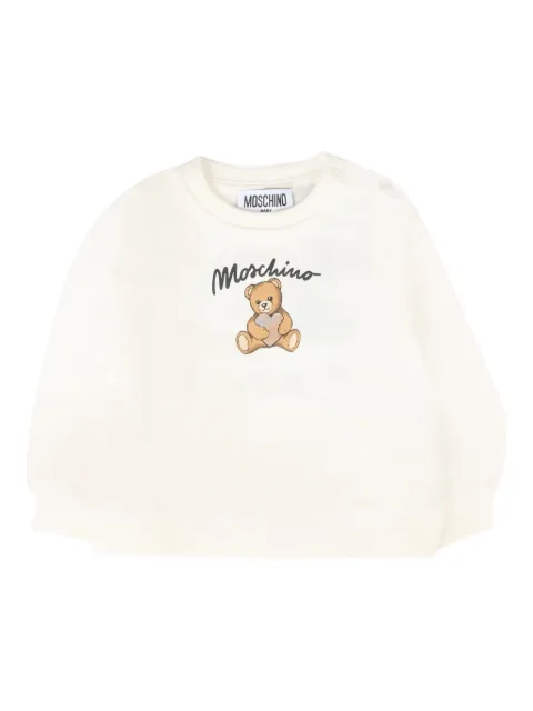 Moschino Kids teddy-logo cotton sweatshirt