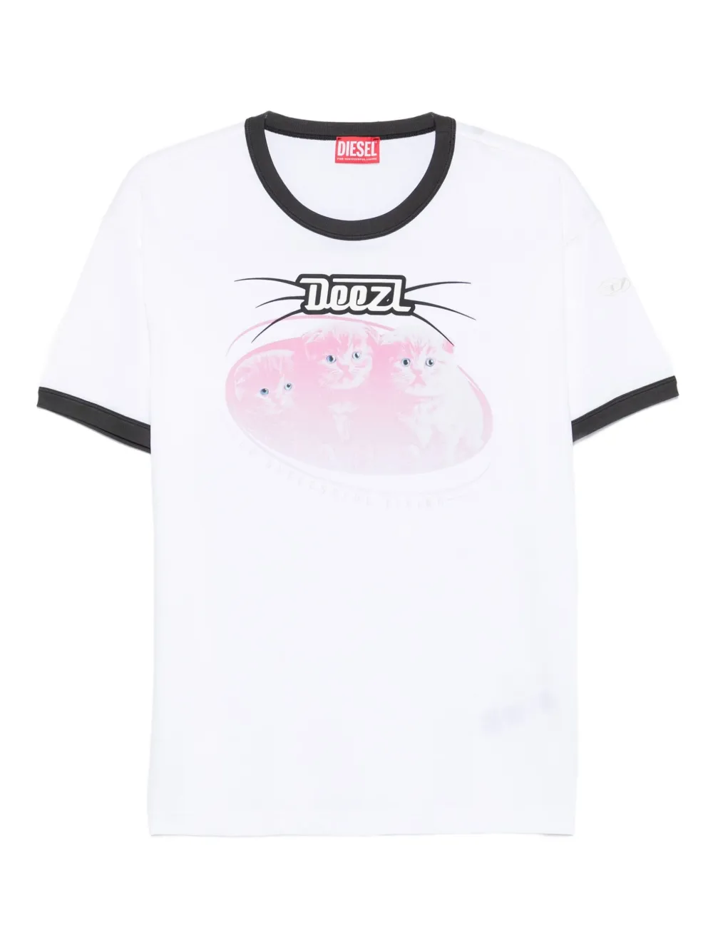 Diesel cat-graphic cotton T-shirt Wit