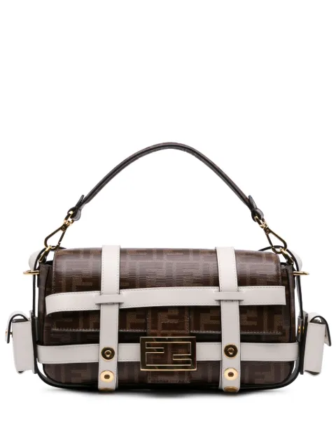 Fendi Pre-Owned 2010-2025 Zucca Glazed Fabric Cage Baguette satchel