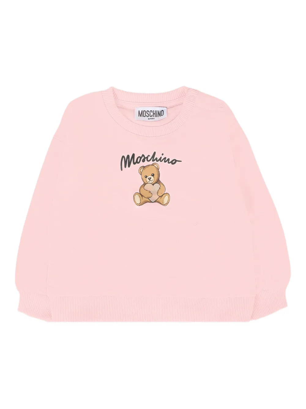 Moschino Kids teddy-print crew-neck sweatshirt Roze