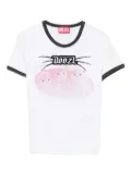 Diesel cat-graphic cotton T-shirt - White