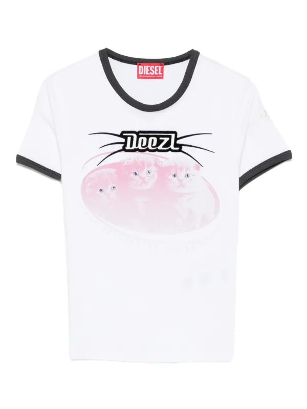 DIESEL ホワイト Tシャツ　新品同様 T-ANGIE｜ウィメンズ｜ロゴTシャツ ｜ホワイト｜ディーゼル