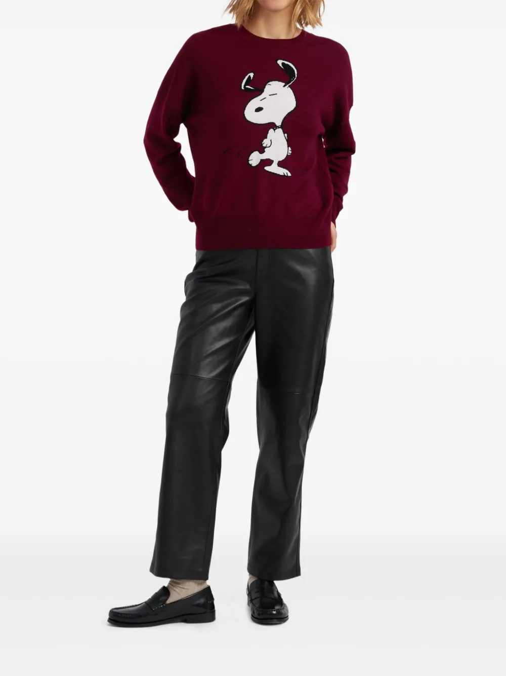 Chinti & Parker Dancing Snoopy Sweater In Red