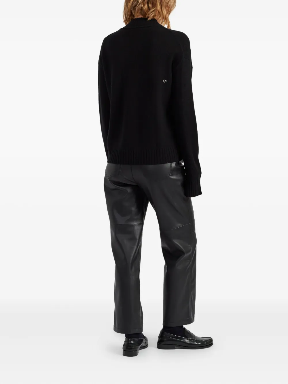 Chinti & Parker Wool-cashmere Tea Time Snoopy Sweater In Black