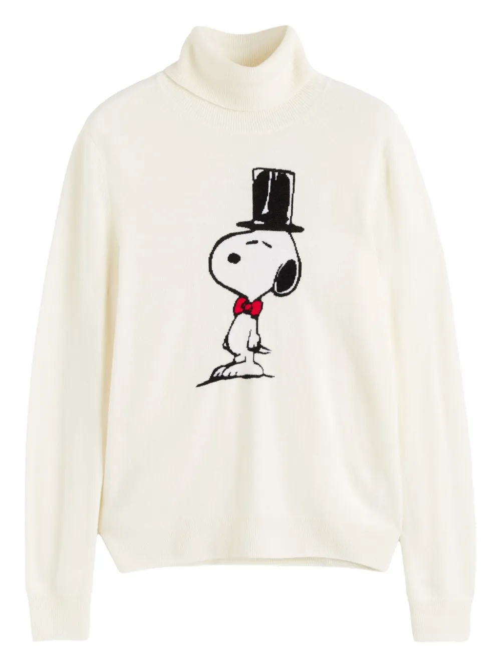 Chinti & Parker Wool-cashmere Top Hat Snoopy Sweater In Brown