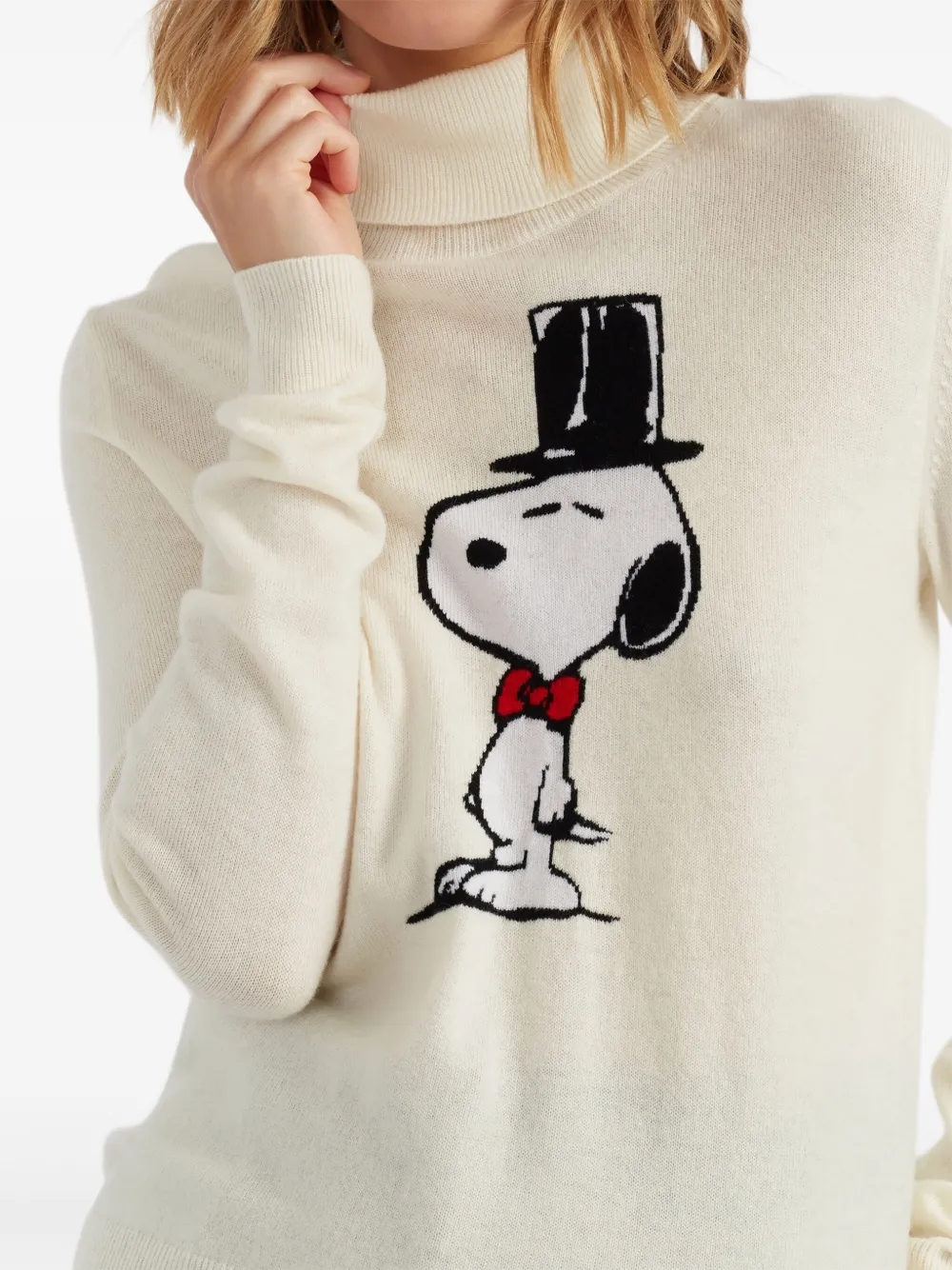 Chinti & Parker Wool-cashmere Top Hat Snoopy Sweater In Brown
