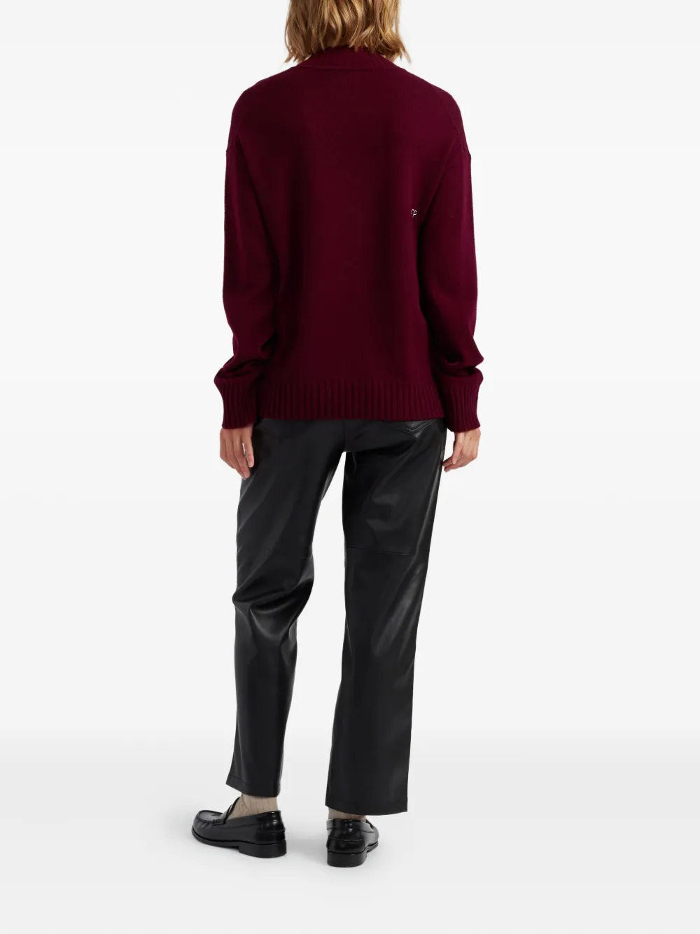 Chinti & Parker Wool-cashmere Tea Time Snoopy Sweater In Burgundy