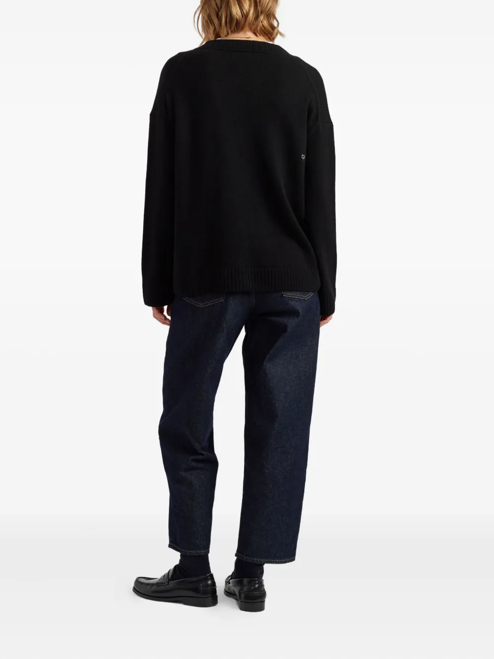 Chinti & Parker Wool-cashmere Peek Pocket Cardigan In Black