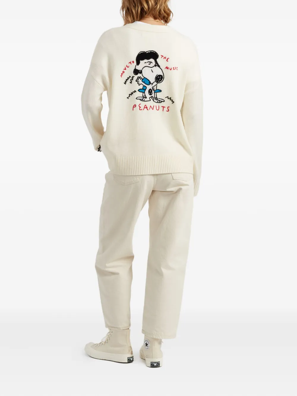 Chinti & Parker Peanuts Dancing Cardigan In White