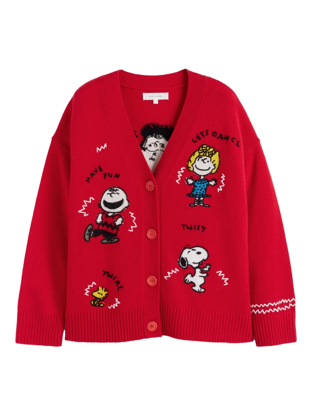 Chinti & Parker Peanuts Dancing カーディガン In Red