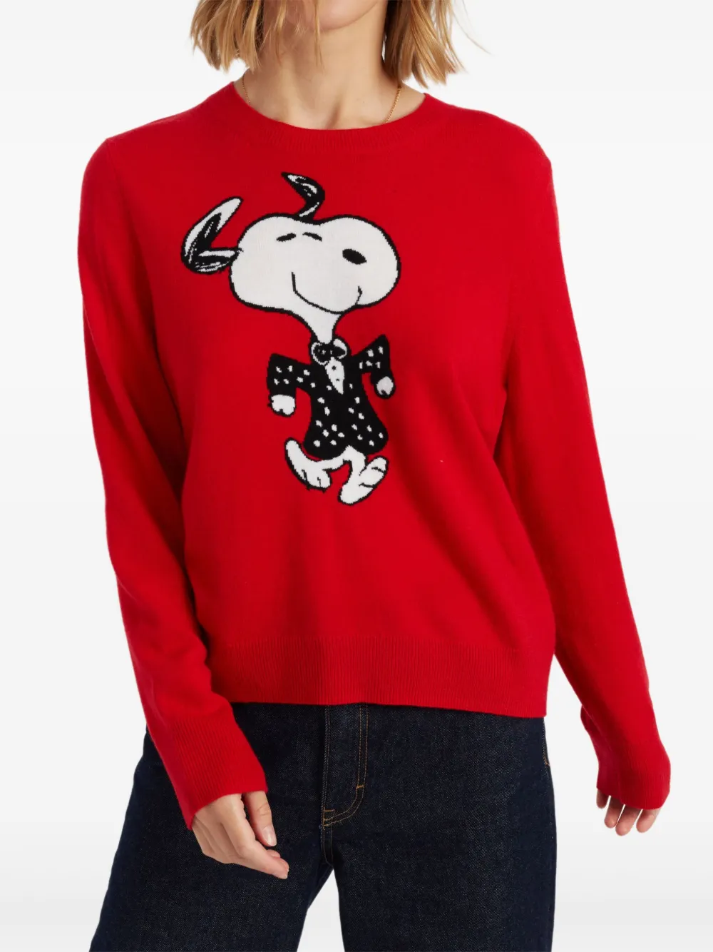 Chinti & Parker Dancing Snoopy Sweater In Red