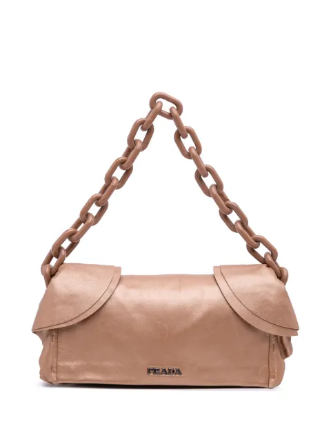 Prada Pre-Owned 2000-2025 Nappa Ruffle Resin Chain shoulder bag