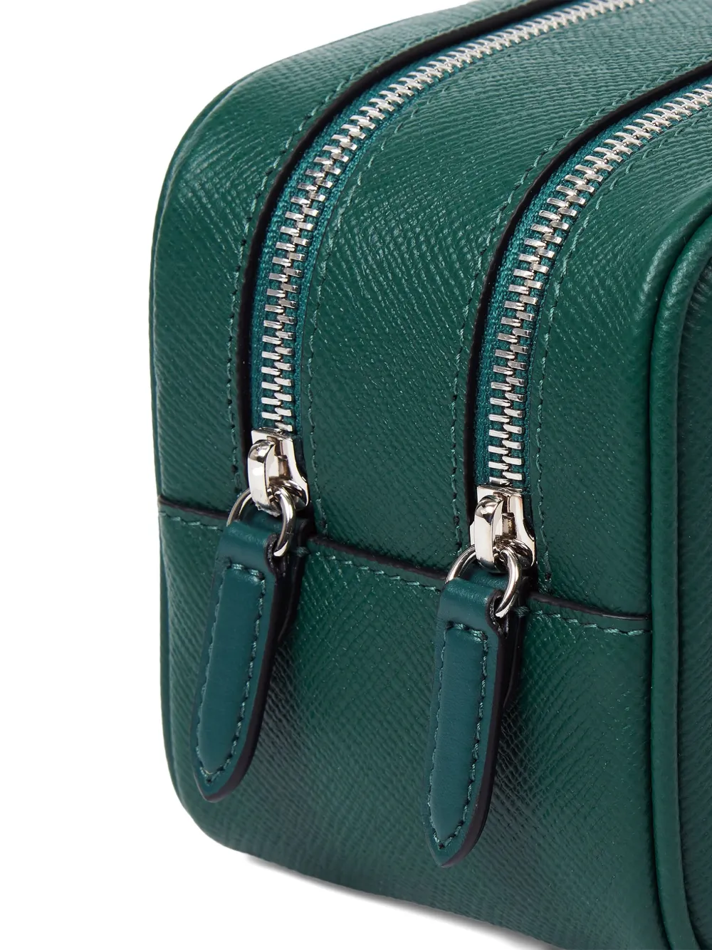 Smythson Panama toilettas met dubbele rits Groen
