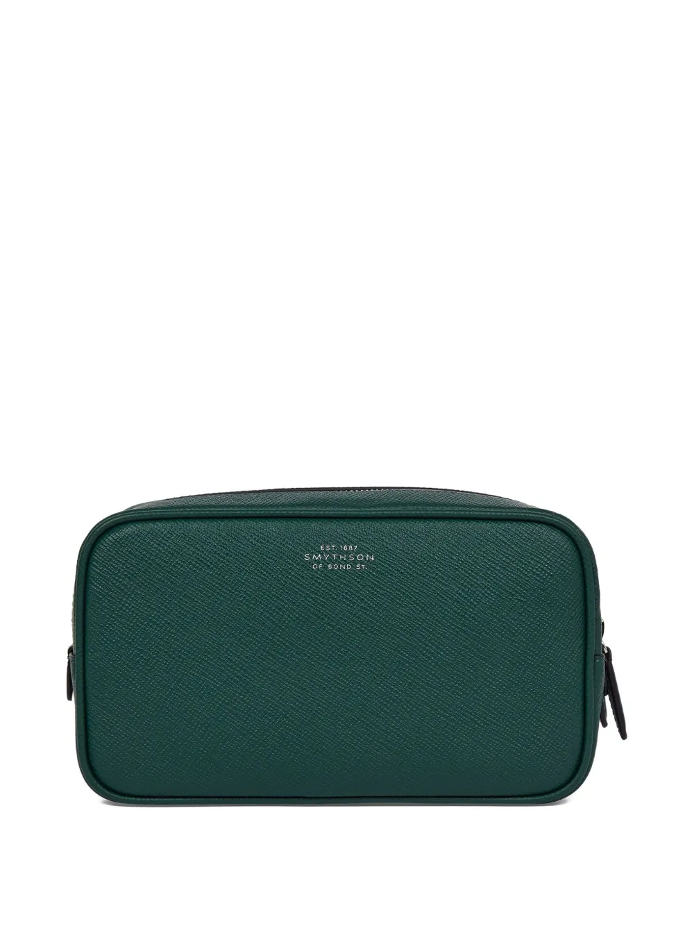 Smythson double-zip panama wash bag | Green | Image 1