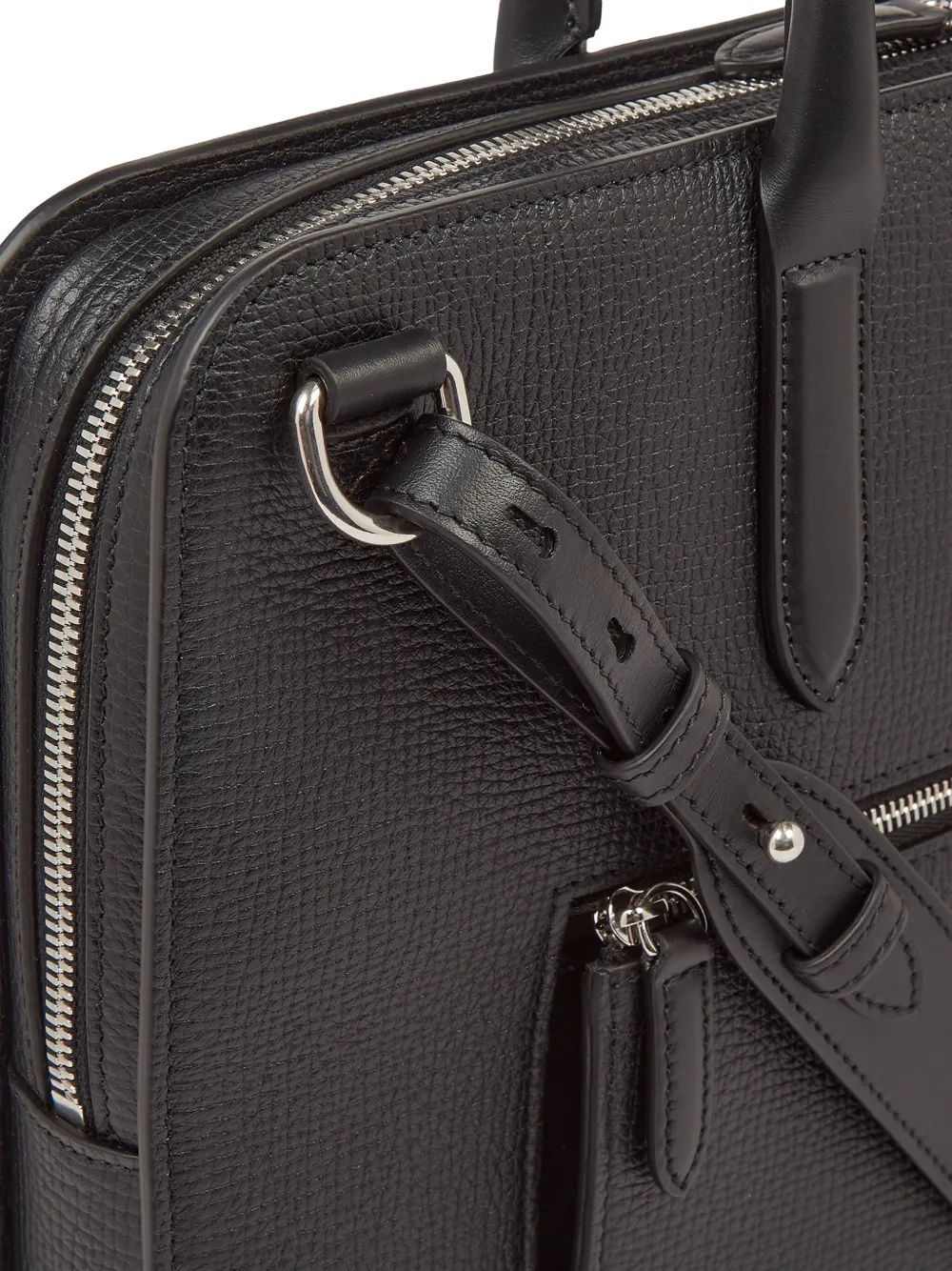 Smythson Ultra Slim aktetas met rits Zwart