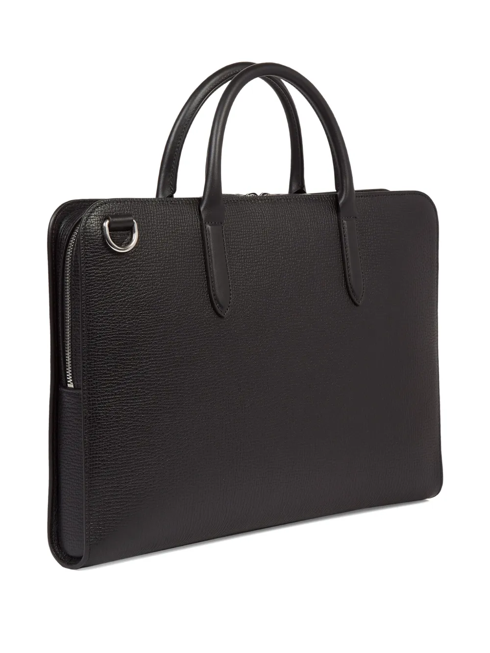 Smythson Ultra Slim aktetas met rits - Zwart