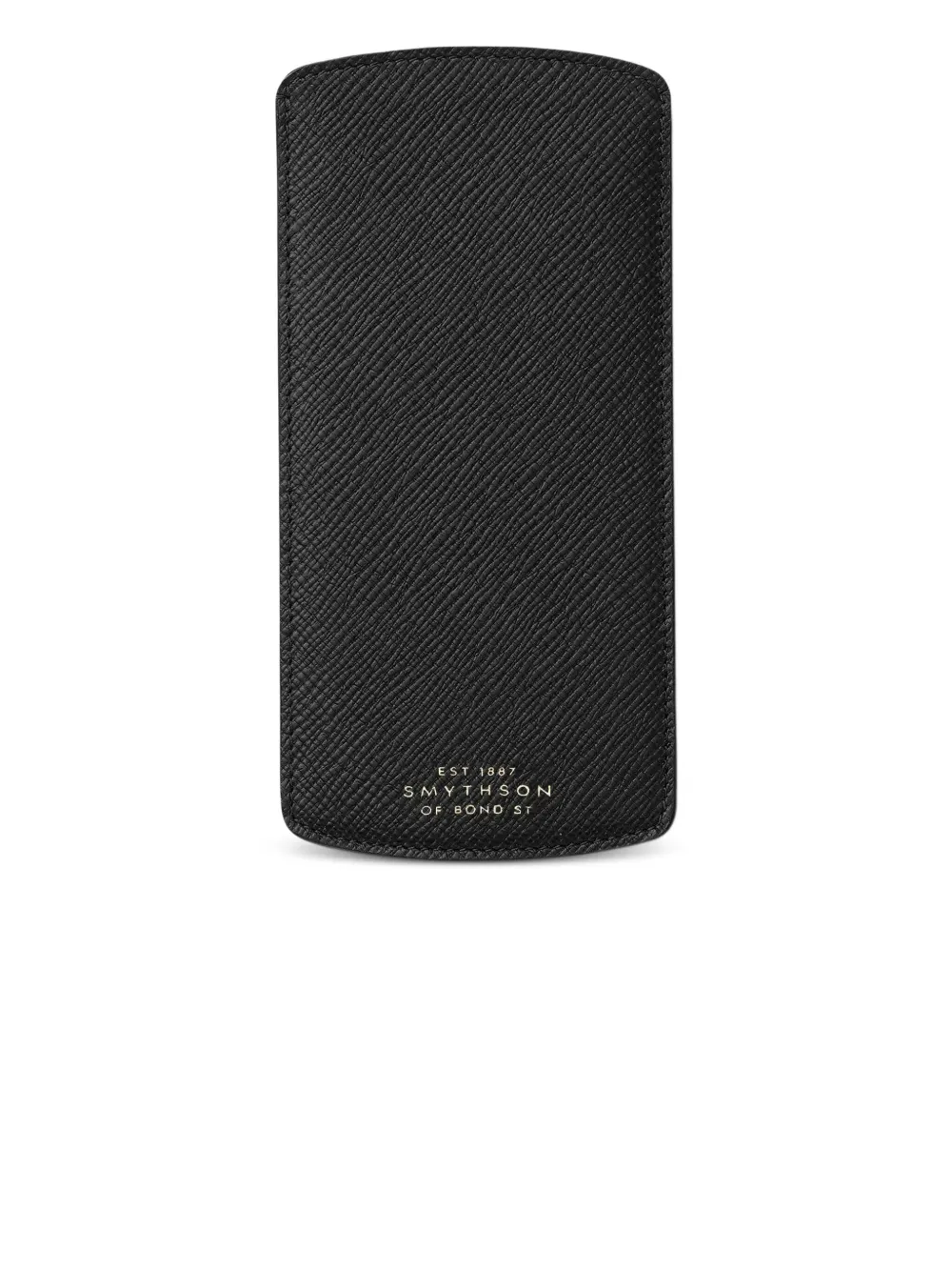 Smythson Panama Leather Glasses Case In Black