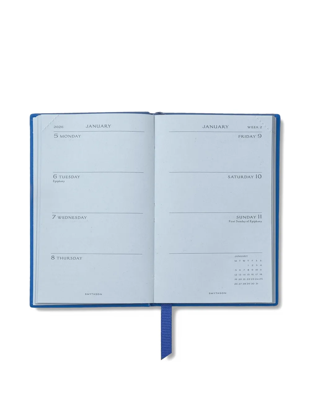 Smythson 2026 Wafer Weekly Diary In Blue