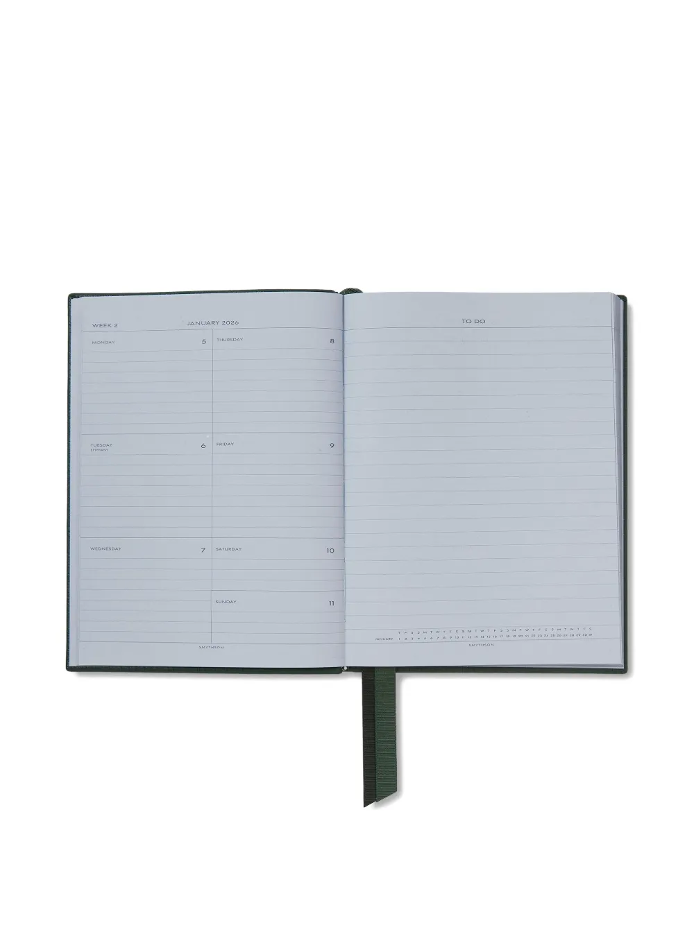 Smythson 2026 Soho Weekly diary | Green | Image 1