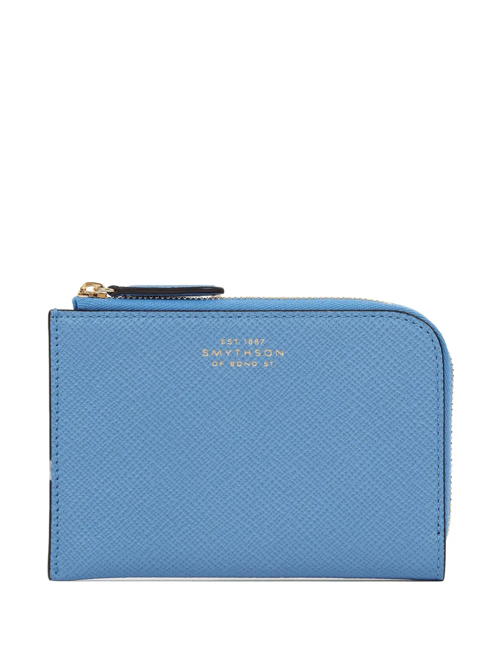 Smythson Small Panama Zip-around Pouch In Blue
