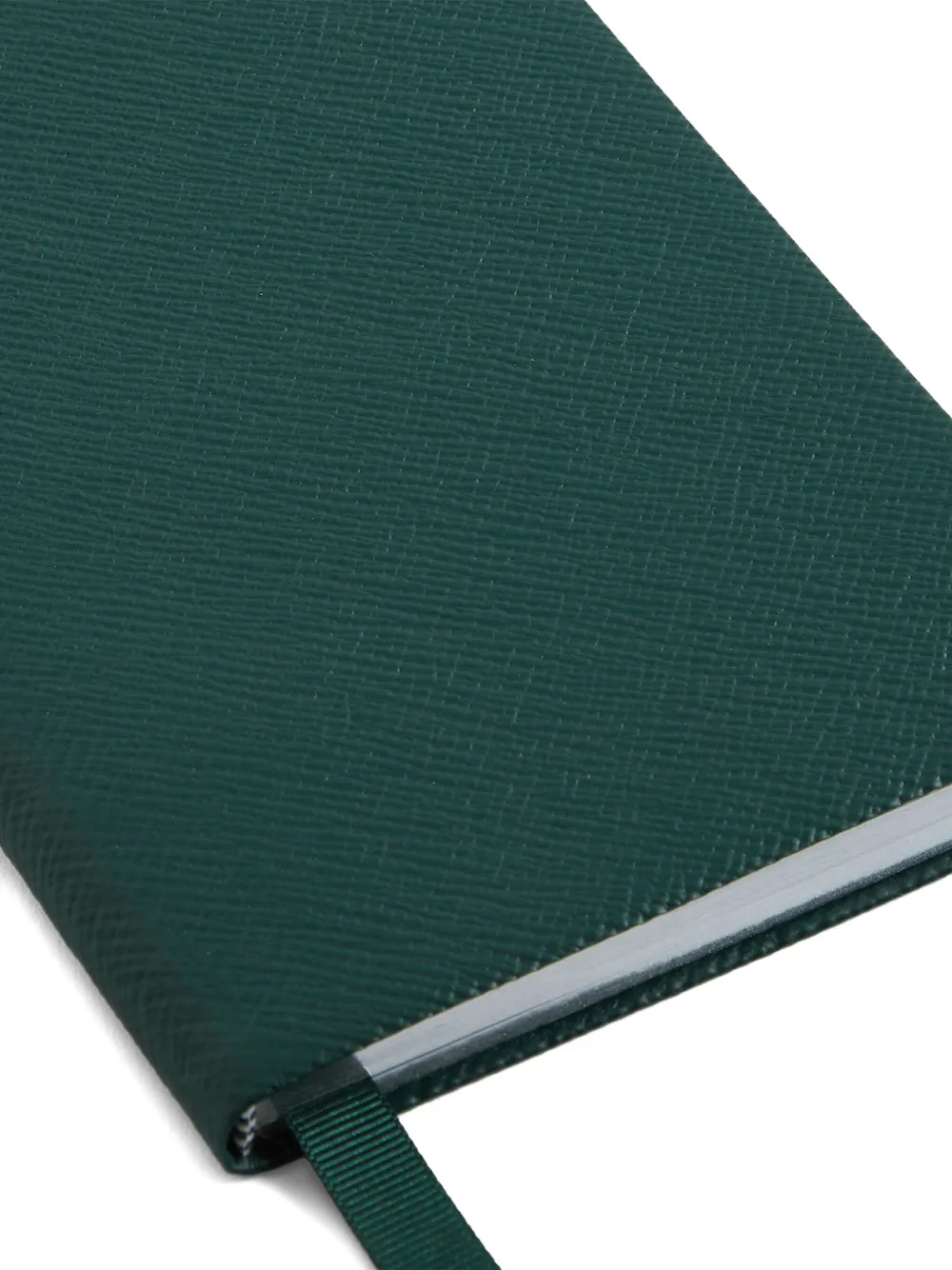 Smythson Chelsea Leather Notebook (16.7cm X 11.2cm) In Green