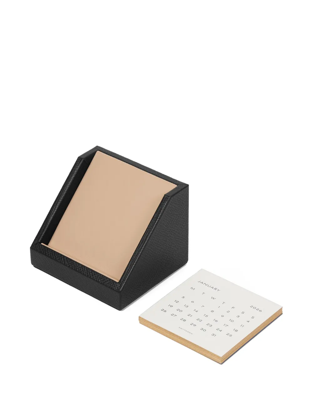 Smythson 2025 Desktop Calendar In Panama In Black