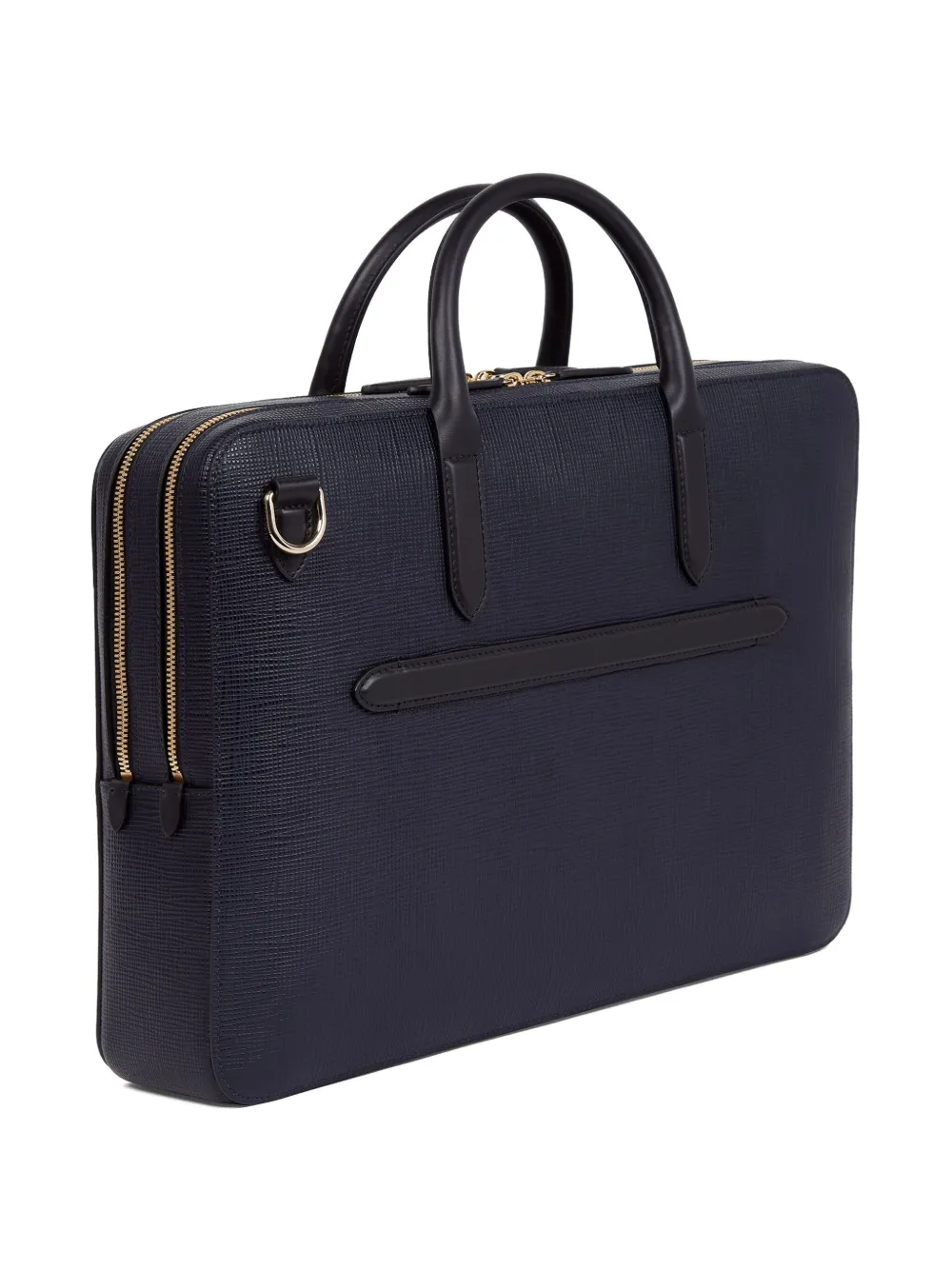Smythson Grote leren aktetas met textuur - Blauw