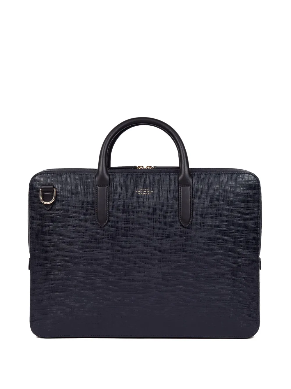 Smythson Large Textured-leather Briefcase In Blue