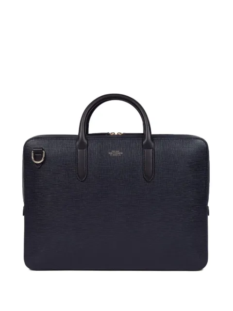 Smythson large textured-leather briefcase