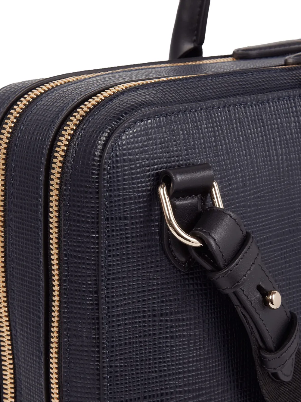 Smythson Large Textured-leather Briefcase In Blue