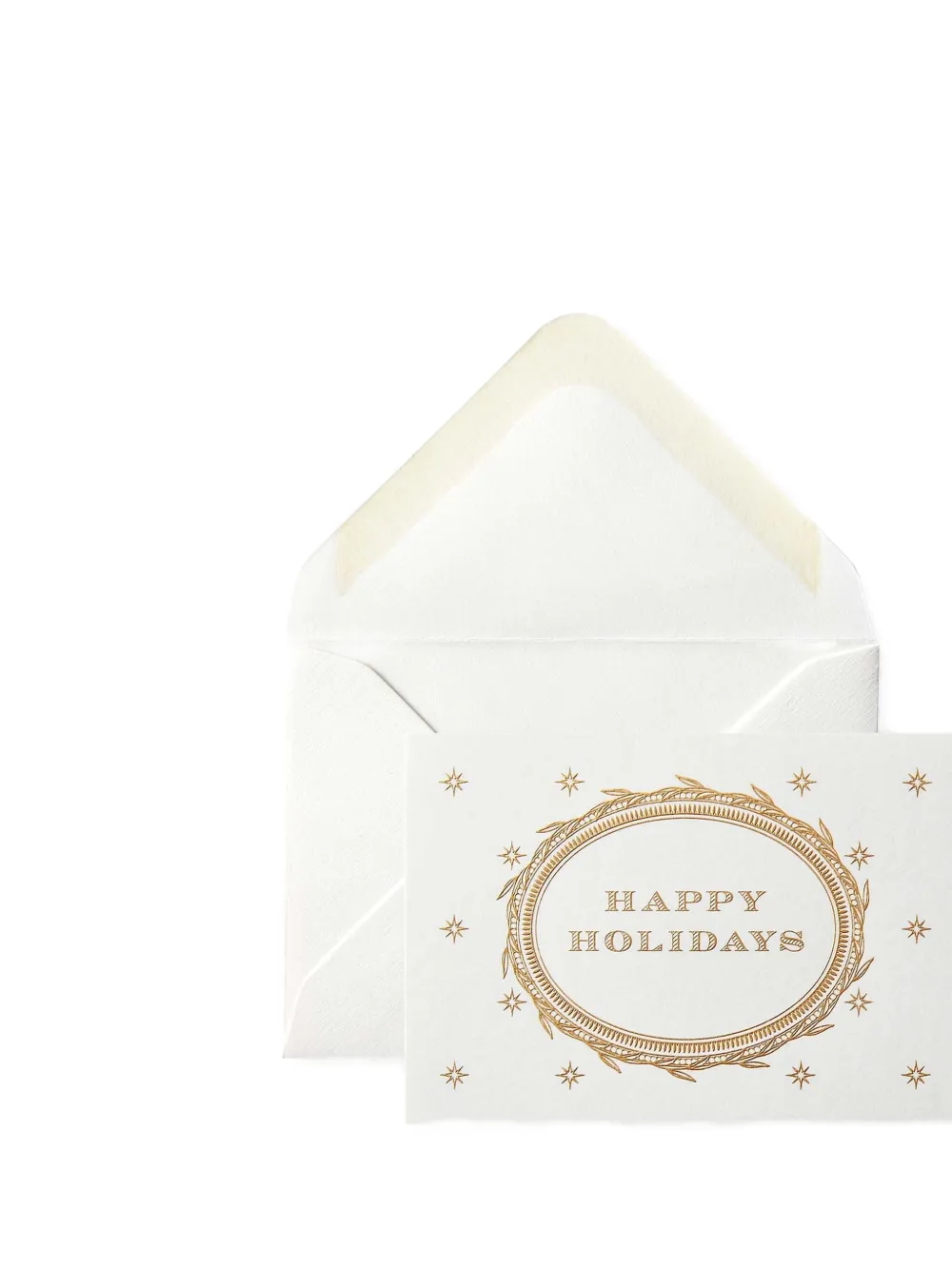 Smythson Happy Holidays Gift Cards In White