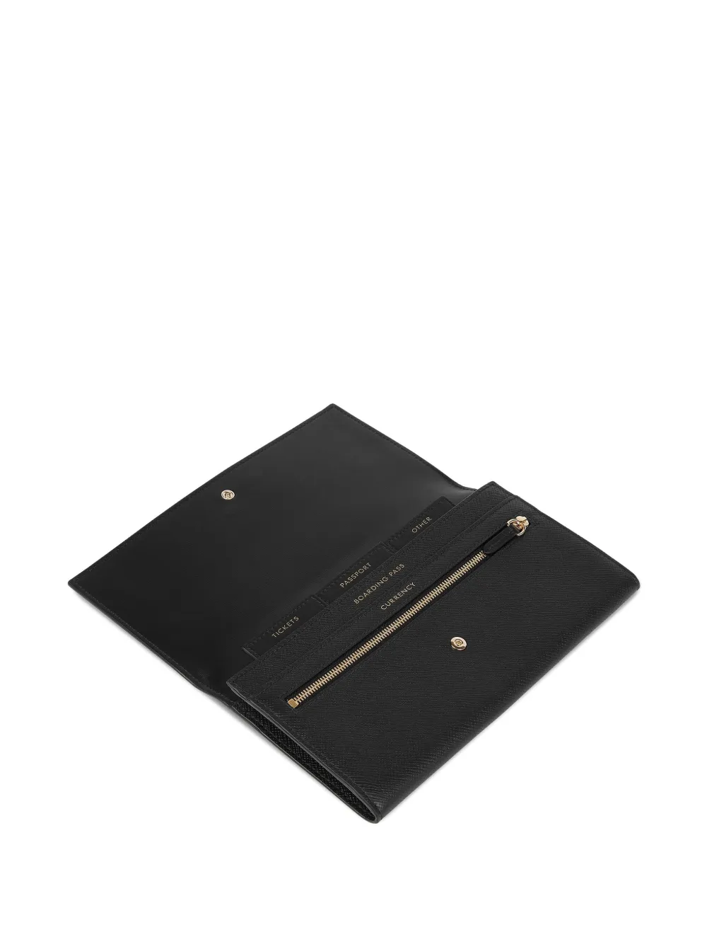 Smythson Marshall Travel Wallet In Panama In Black