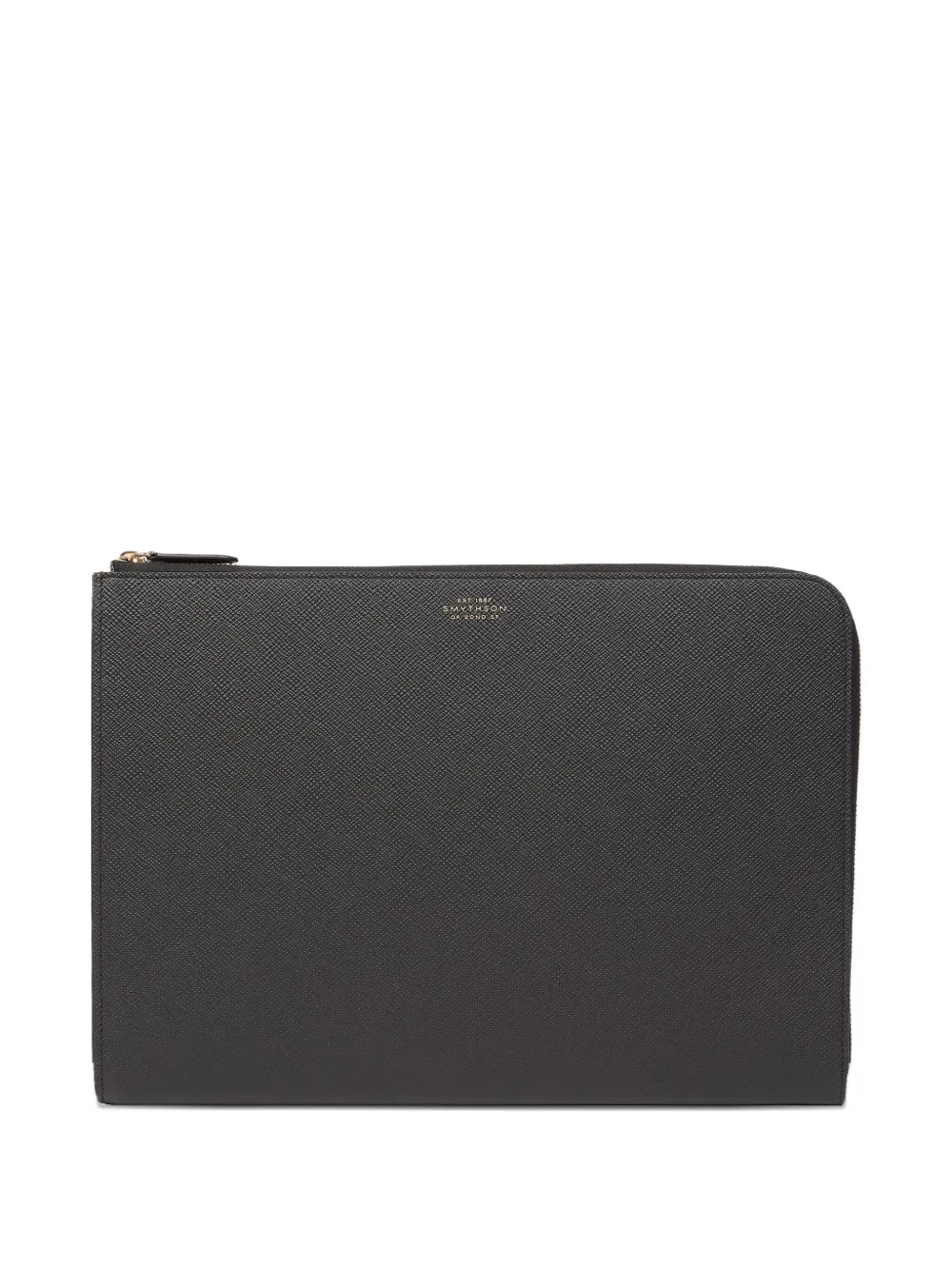 Smythson Zip Laptop Case In Black